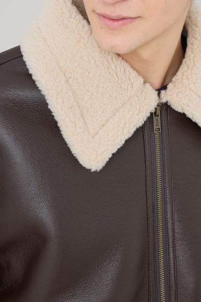 Blouson zippé col sherpa