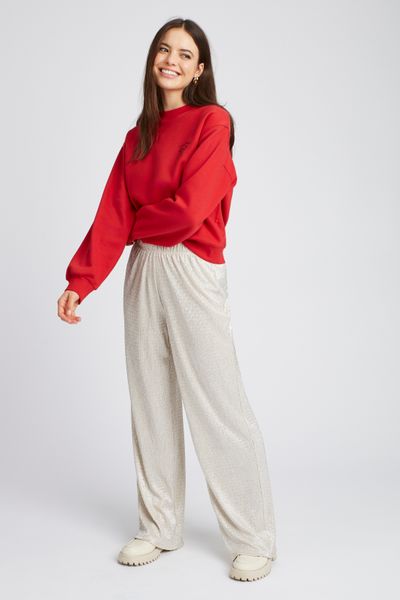 Pantalon texturé et pailleté