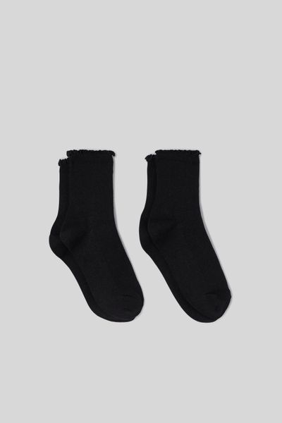 Lot de 2 paires de chaussettes festonnées