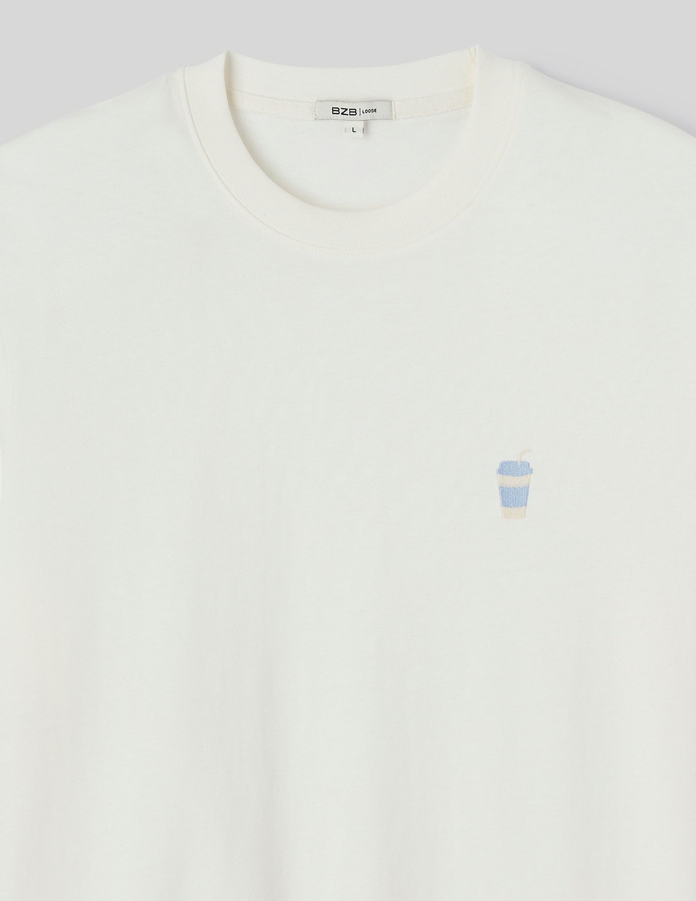 T-shirt lourd d&eacute;lav&eacute; brod&eacute;