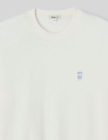 T-shirt lourd d&eacute;lav&eacute; brod&eacute;