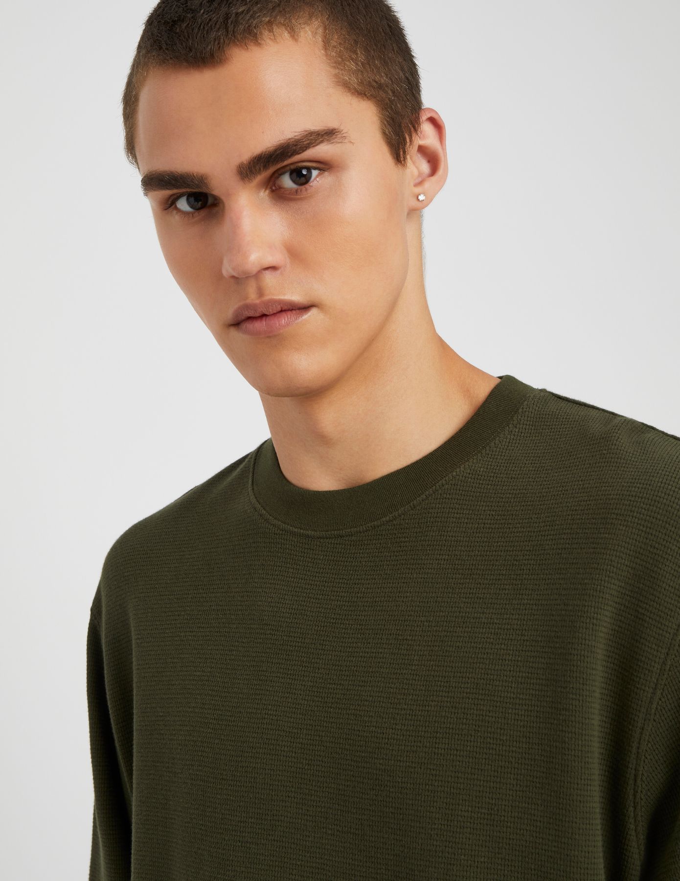 T-shirt gaufr&eacute; manches longues