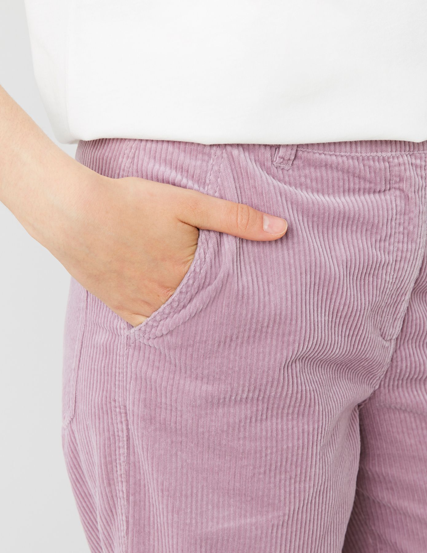 Pantalon wide leg velours cropped
