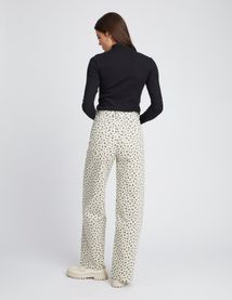 Pantalon velours wide leg imprimé
