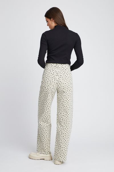 Pantalon velours wide leg imprimé