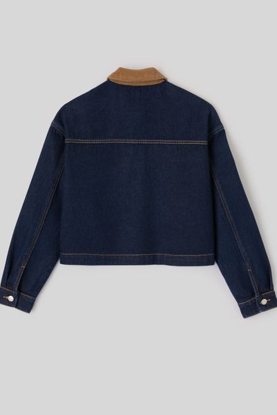Veste en jean col velours