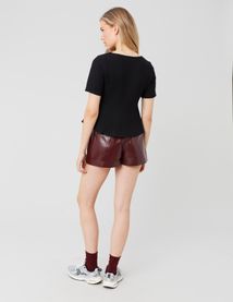 T-shirt peplum en tweed