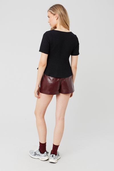 T-shirt peplum en tweed