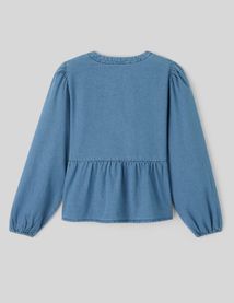 Chemise en denim à nœuds