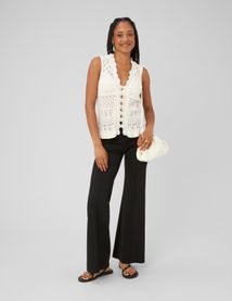 Pantalon flare en maille