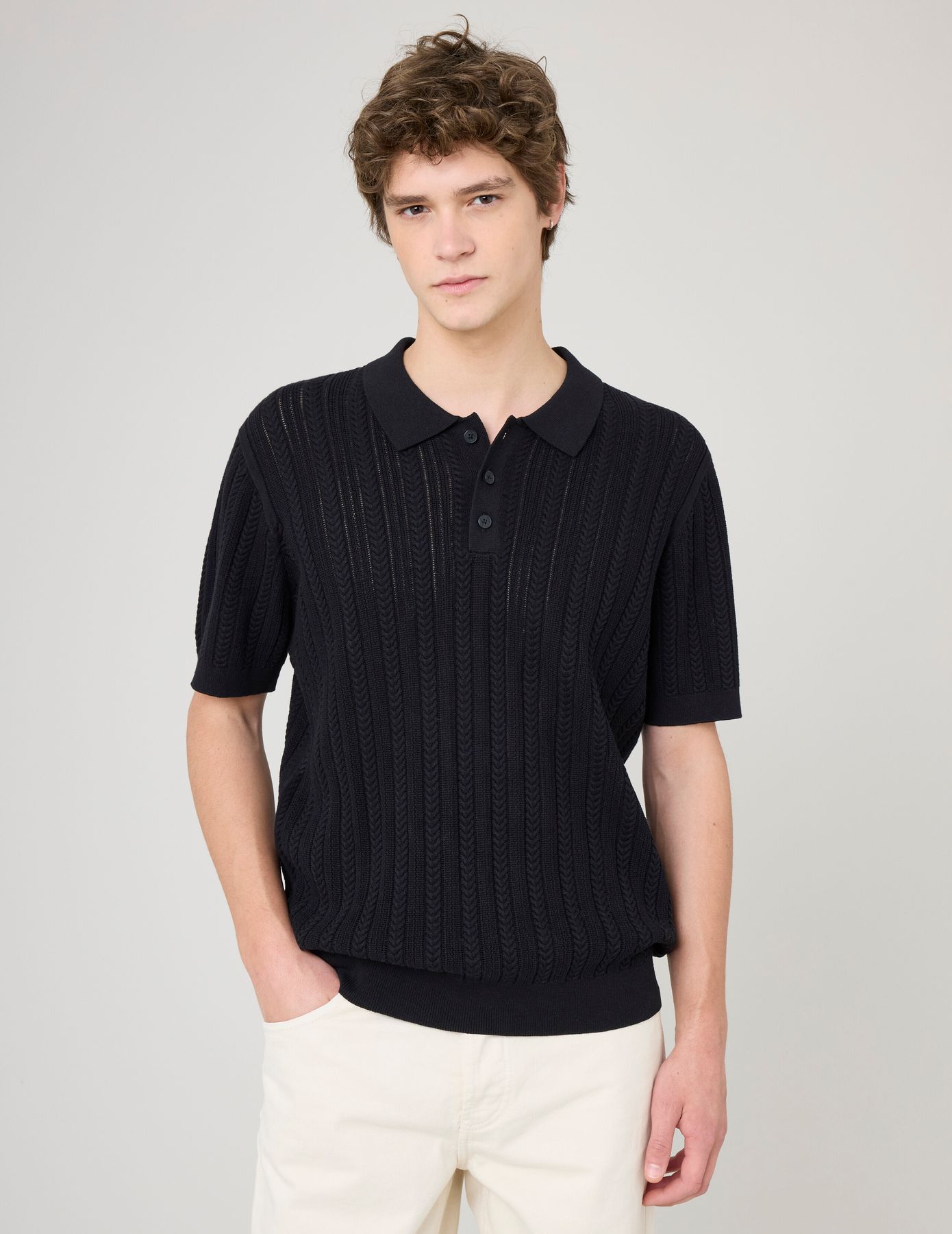 Polo maille fantaisie