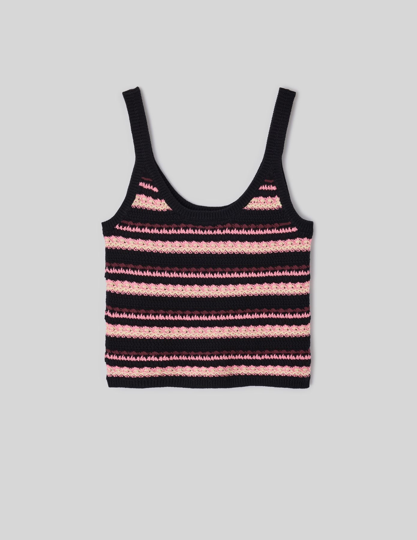 D&eacute;bardeur ray&eacute; en crochet multicolore