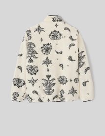 Veste zipp&eacute;e imprim&eacute;e sherpa