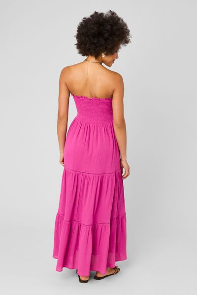 Robe longue smock&eacute;e