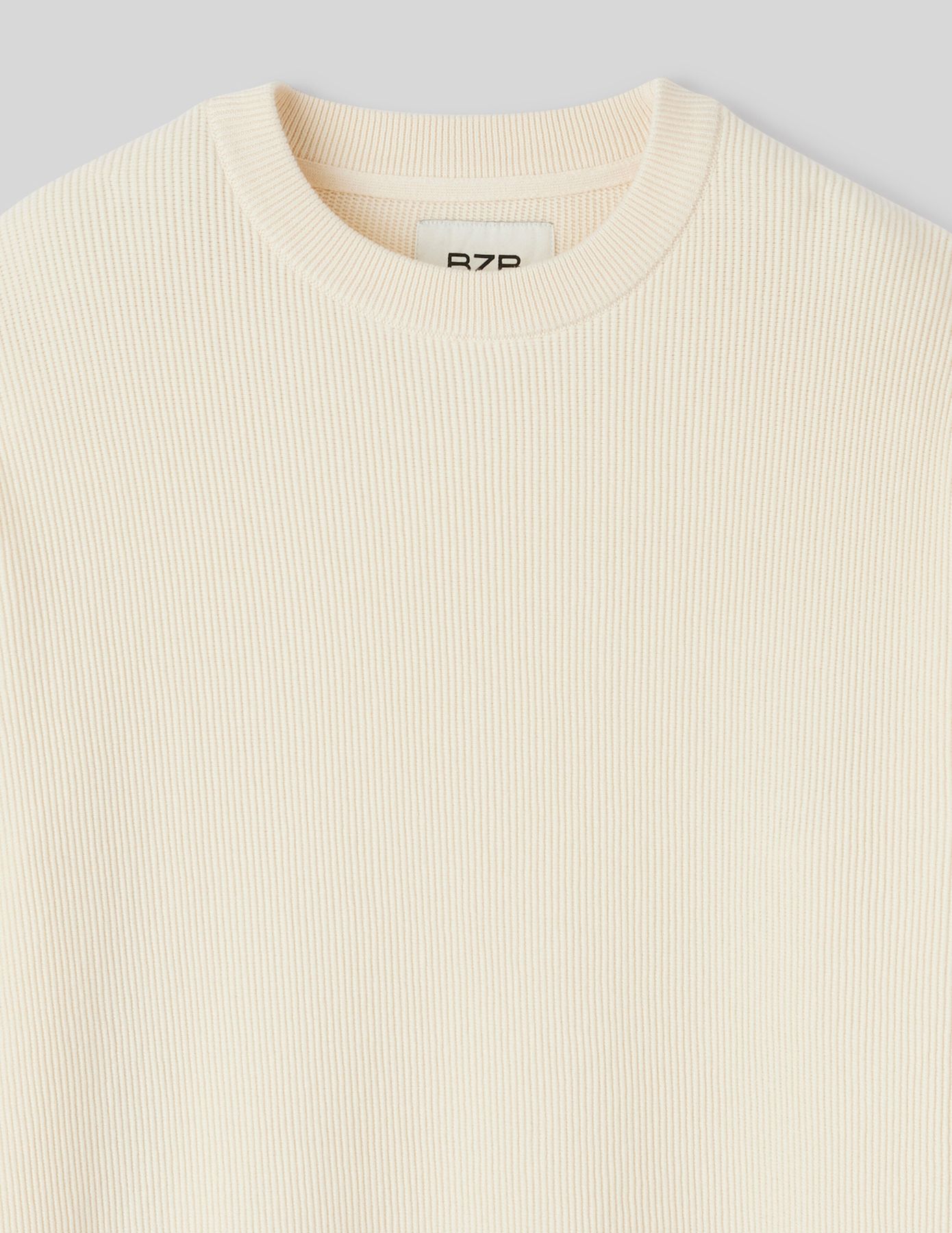 Pull col rond maille côtelée