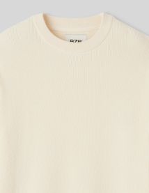 Pull col rond maille côtelée