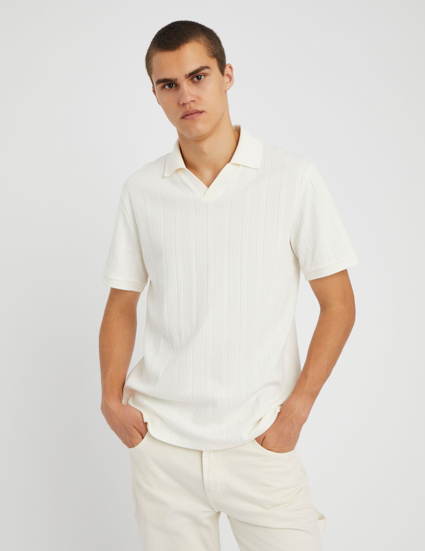 Polo maille fantaisie