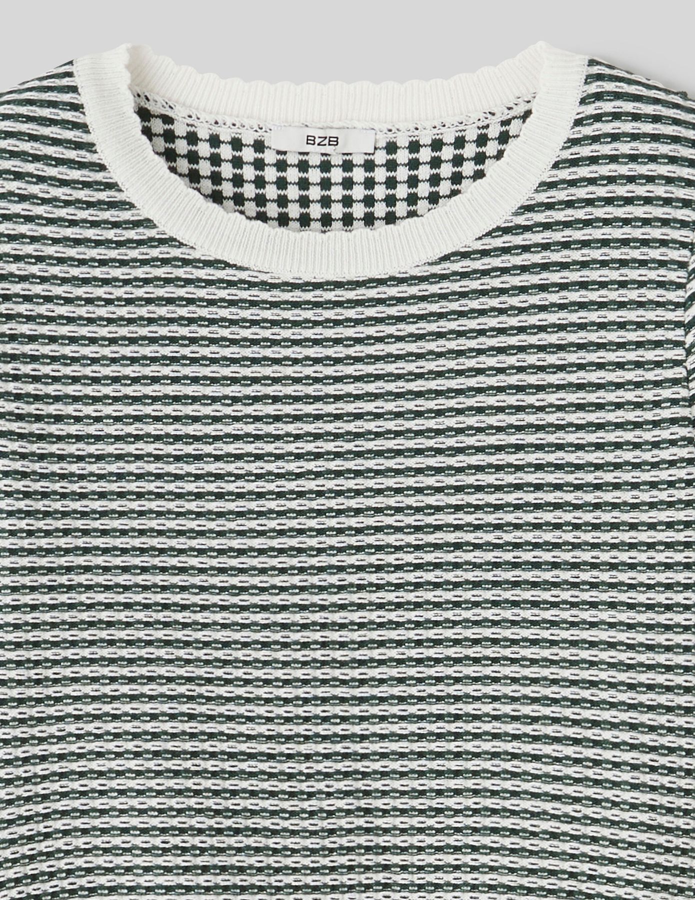 Pull col rond court bicolore