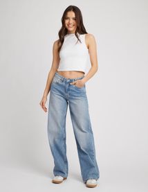 Jean wide leg taille basse