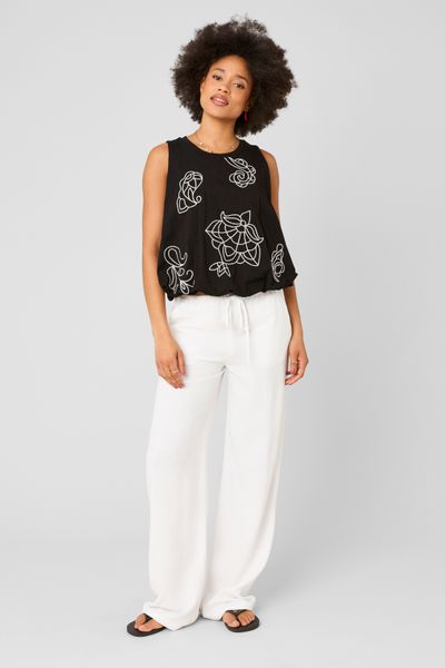 Top boule avec broderies