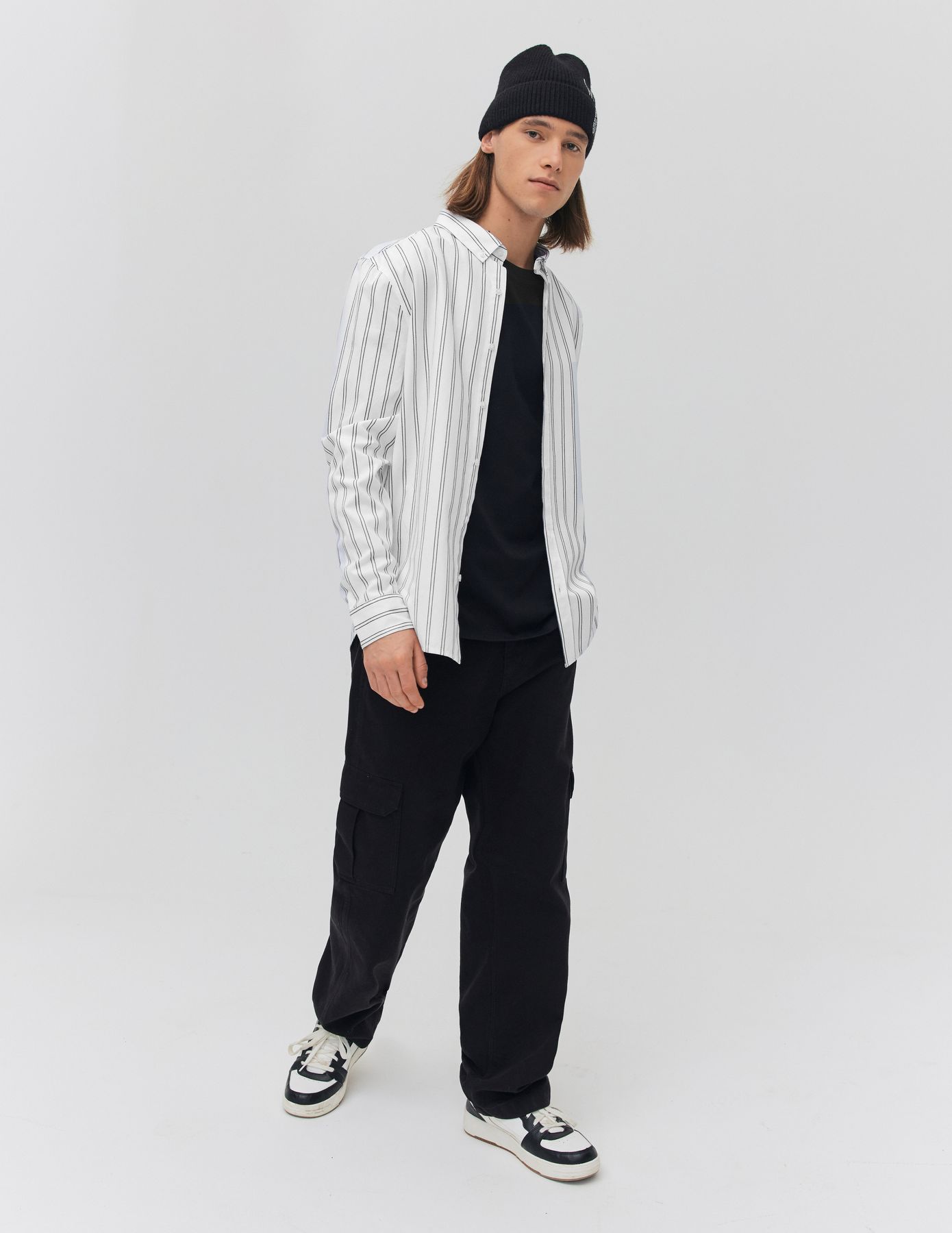 Chemise rayée droite