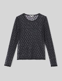 T-shirt résillé imprimé flock