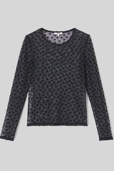 T-shirt résillé imprimé flock