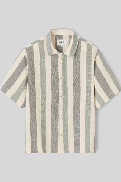 Chemise manches courtes rayée tricot