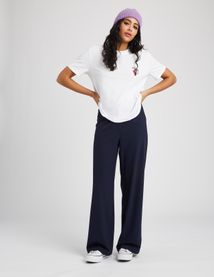 T-shirt broderie poitrine fleurs