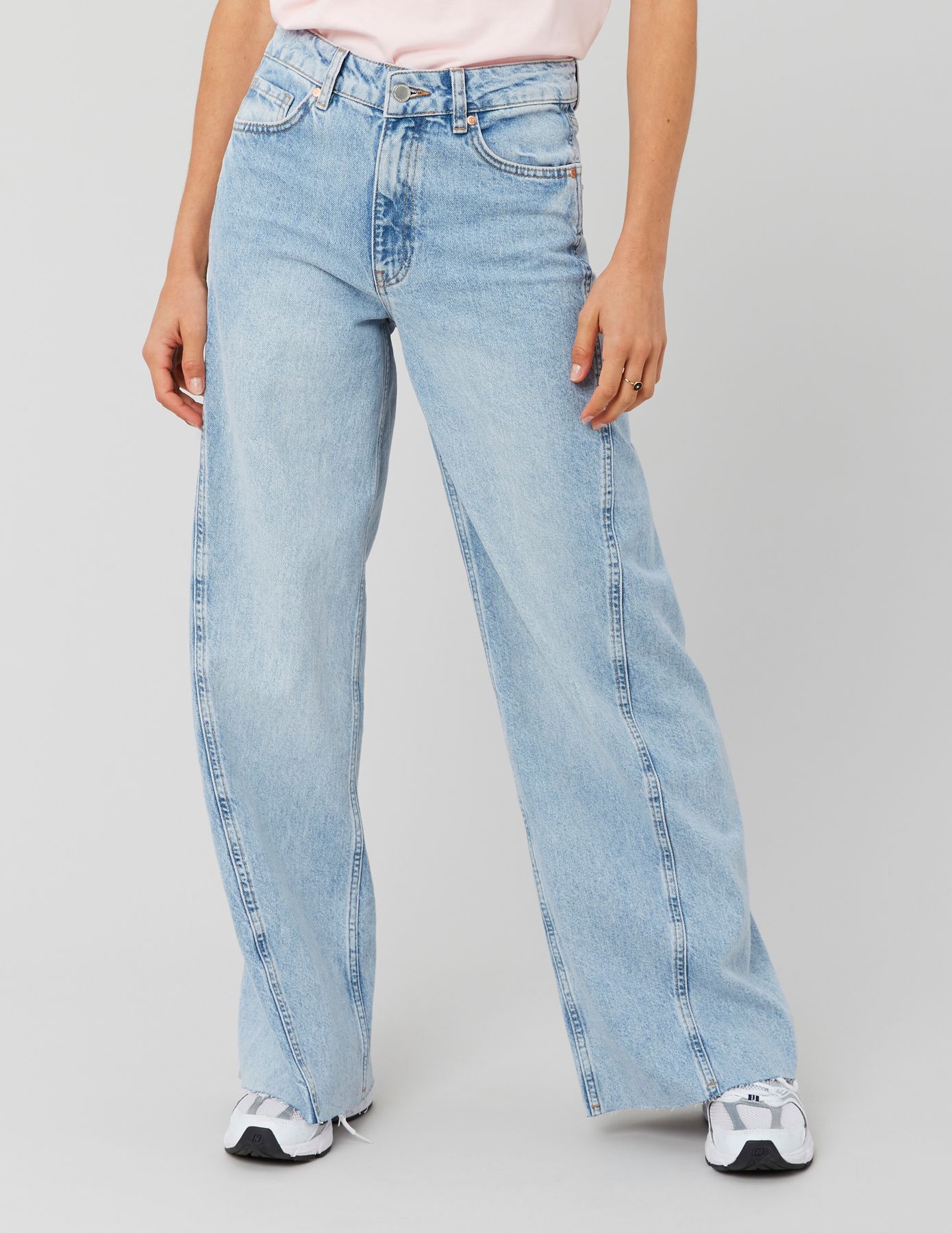 Jean wide leg empiècement côté