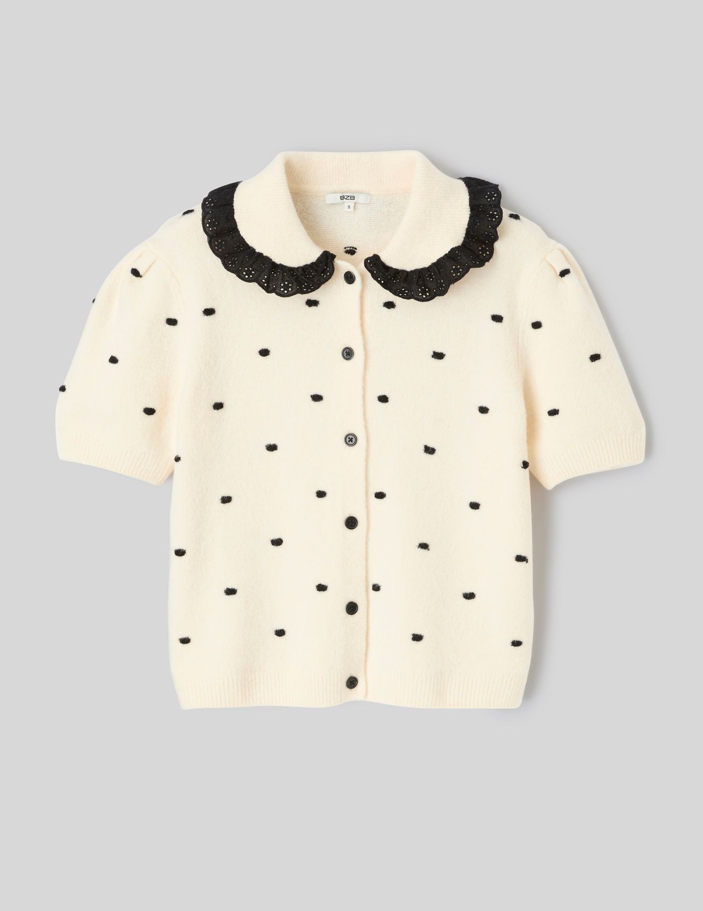 Gilet jacquard pois