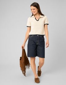 Polo manches courtes en crochet