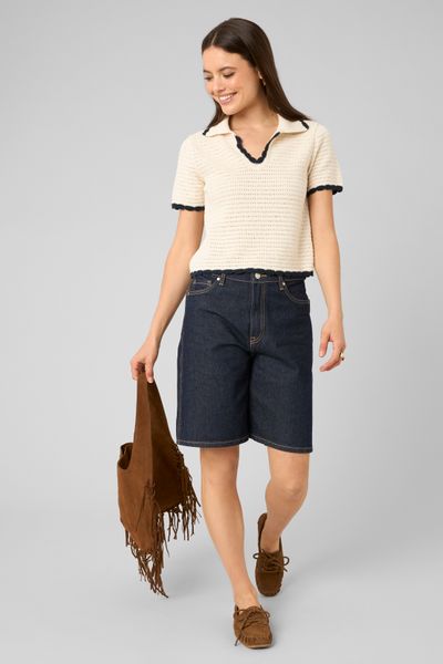 Polo manches courtes en crochet