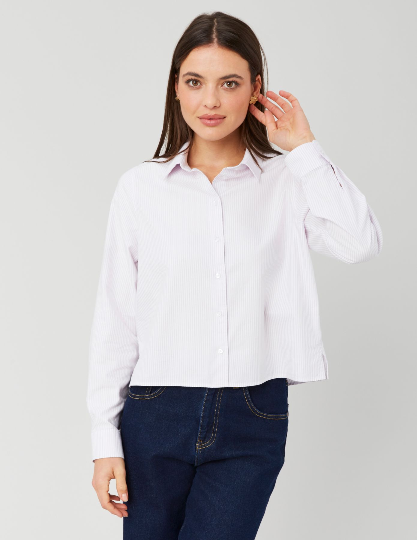 Chemise courte rayée