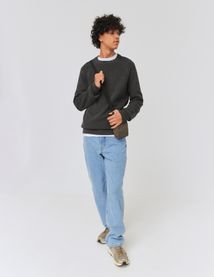 Pull col rond coton uni