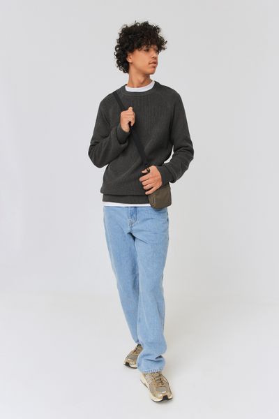 Pull col rond coton uni