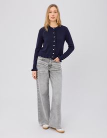 Gilet boutonn&eacute; &agrave; volants