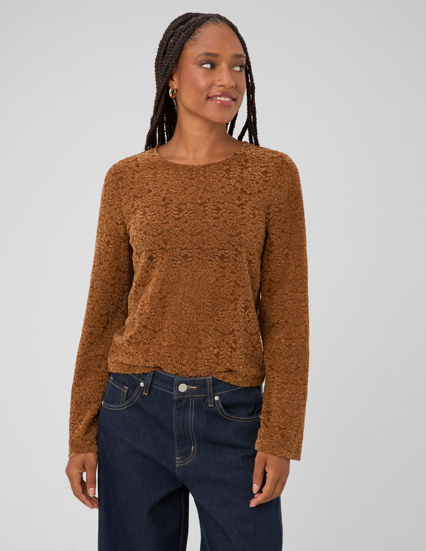 Top dentelle flock