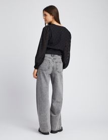 Blouse jacquard pailletée