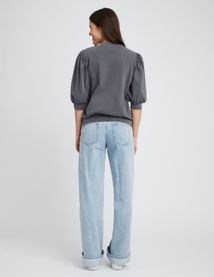 Sweat délavé avec fronces