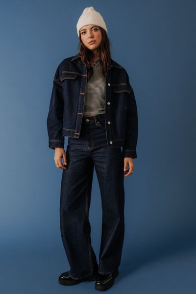 Veste en jean brut