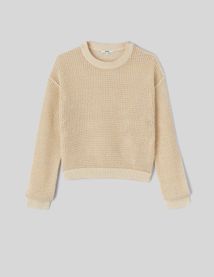 Pull en crochet avec fil pailleté
