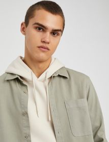 Chemise droite twill uni