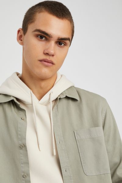 Chemise droite twill uni
