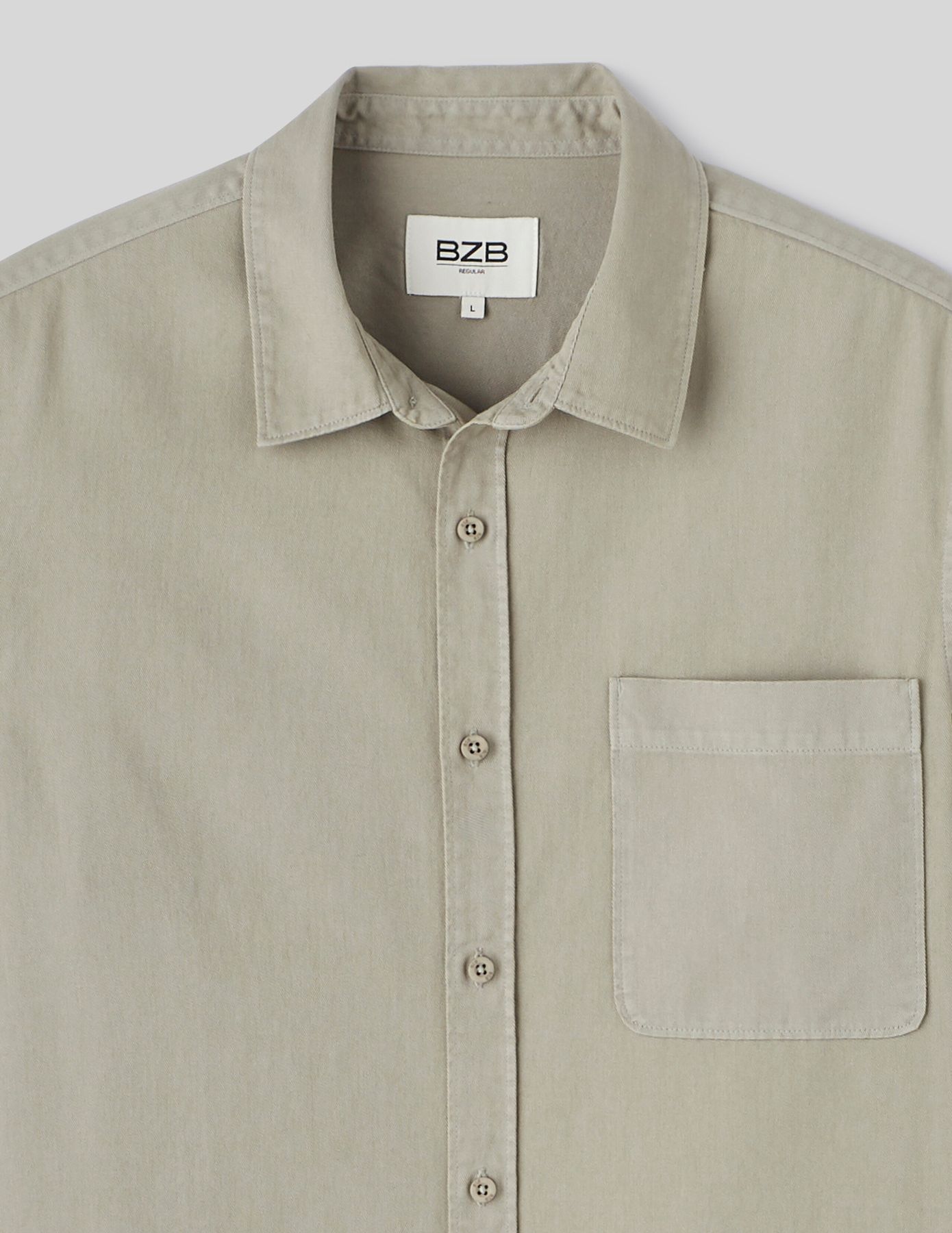Chemise droite twill uni