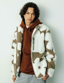 Veste sherpa zipp&eacute;e fleurs