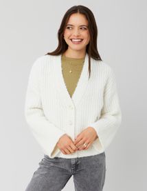 Gilet boutonné maille perlée