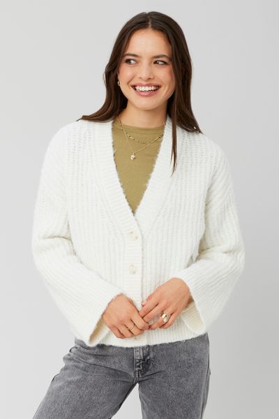 Gilet boutonné maille perlée