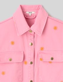 Veste en twill brod&eacute;e