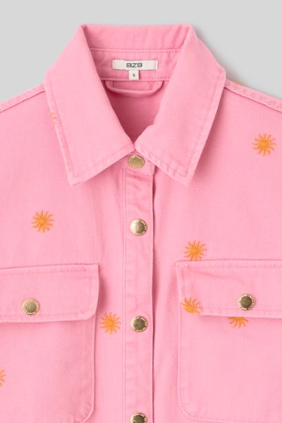 Veste en twill brod&eacute;e